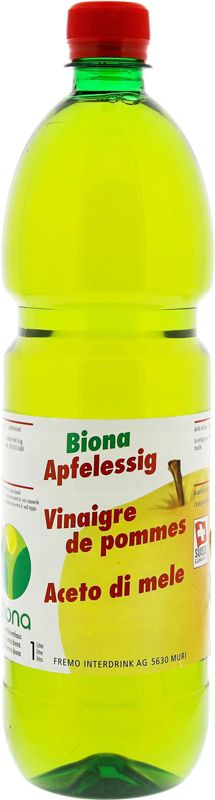 Vinaigre de cidre BIONA 4.5 % 12 x 1lt Vinaigre de cidre BIONA 4.5 % 12 x 1lt