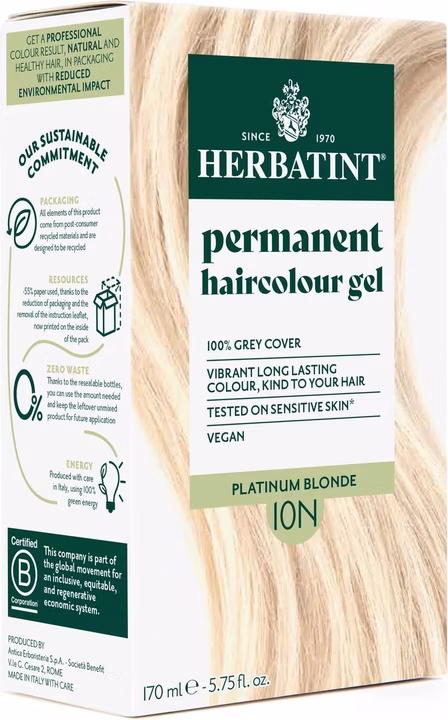 HERBATINT Gel colorant pour cheveux 10N blond platine flacon de 170ml