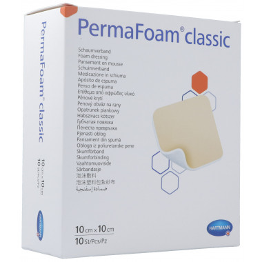 PermaFoam Classic 10x10cm stérile 10 pièces