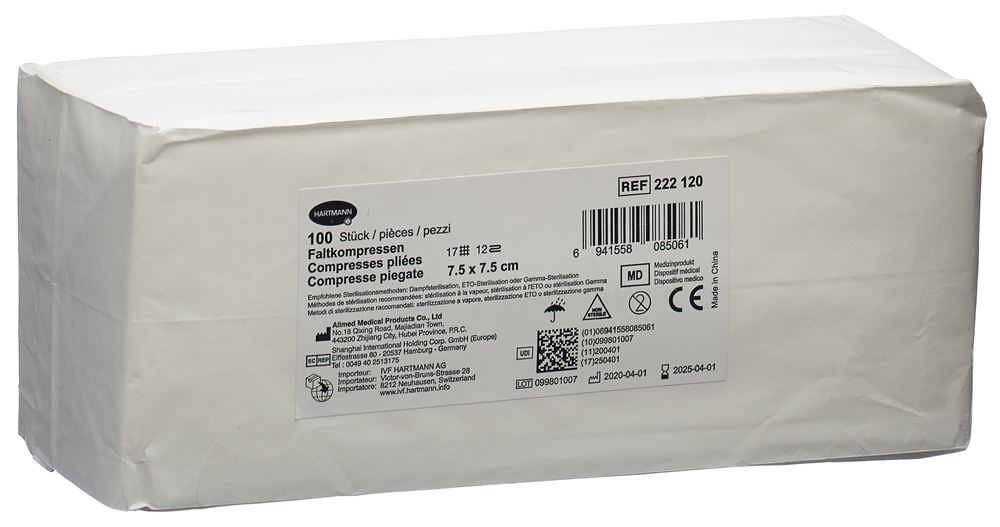 IVF Compresse pliable T17 7.5x7.5cm 12x 100 pièces IVF Compresse pliable T17 7.5x7.5cm 12x 100 pièces