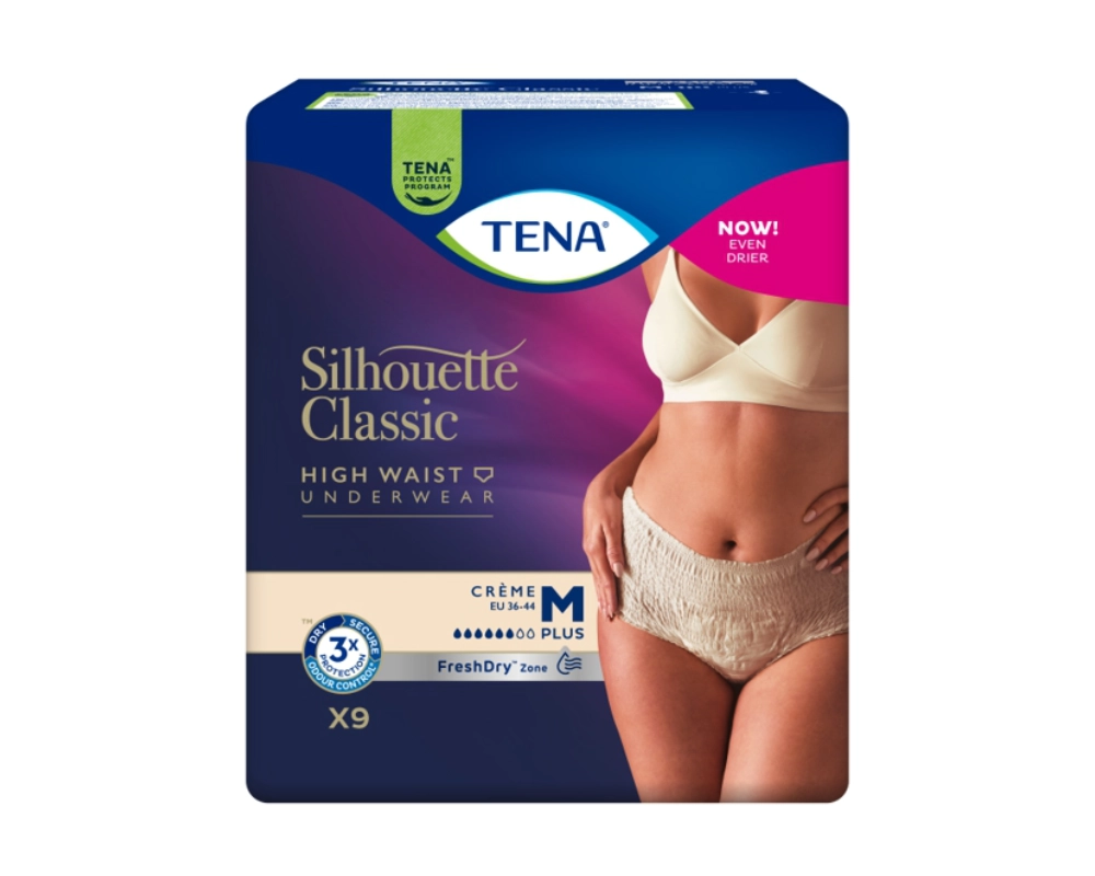 TENA Silhouette Classic Plus M crème 9 pièces