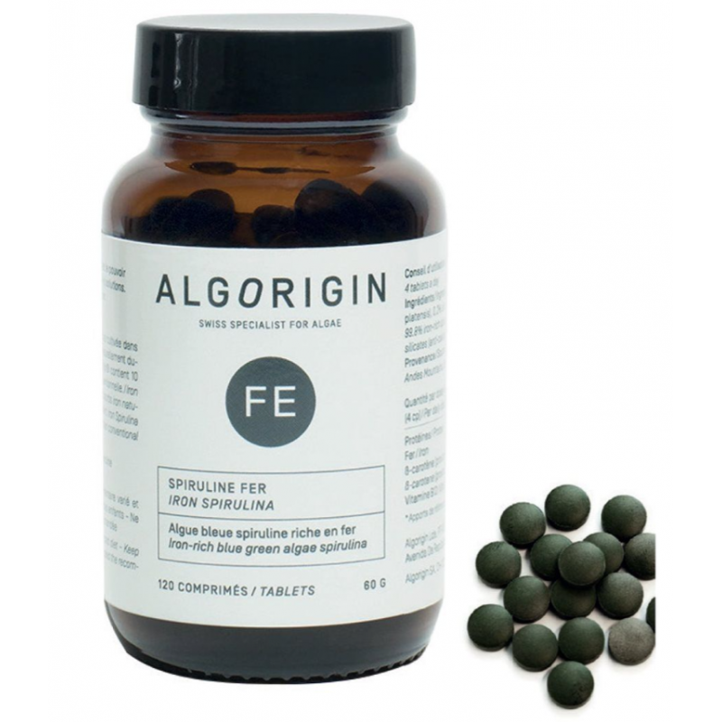 ALGORIGIN Fer Spiruline en comprimés 120 pièces ALGORIGIN Fer Spiruline en comprimés 120 pièces