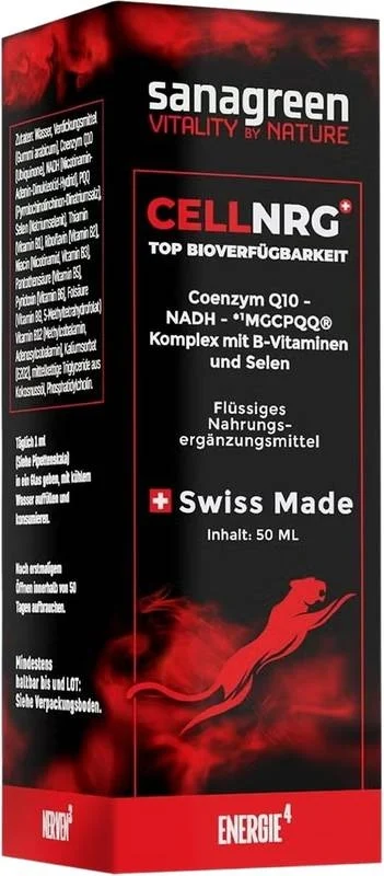CELLNRG sanagreen mizell Q10 NADH PQQ B-Vit 50 ml CELLNRG sanagreen mizell Q10 NADH PQQ B-Vit 50 ml