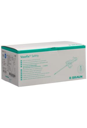 Canule Vasofix Safety IV 22G 0.9x25mm bleu 50 pièces