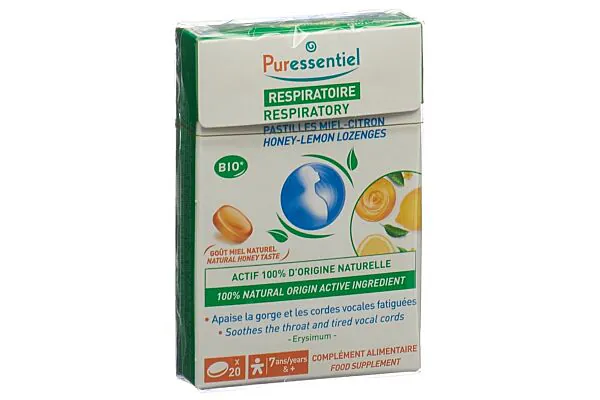 Puressentiel pastilles pour les voies respiratoires miel-citron Fl 20 pièces Puressentiel pastilles pour les voies respiratoires miel-citron Fl 20 pièces