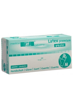 Gants d'examen Gribi M latex non poudrés non stériles boîte 100 pièces
