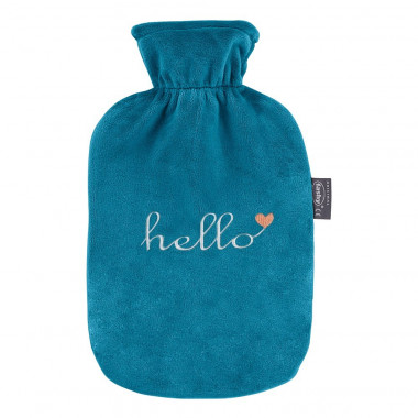 Fashy bouillotte 2l housse peluche bleue Hello Thermoplastique