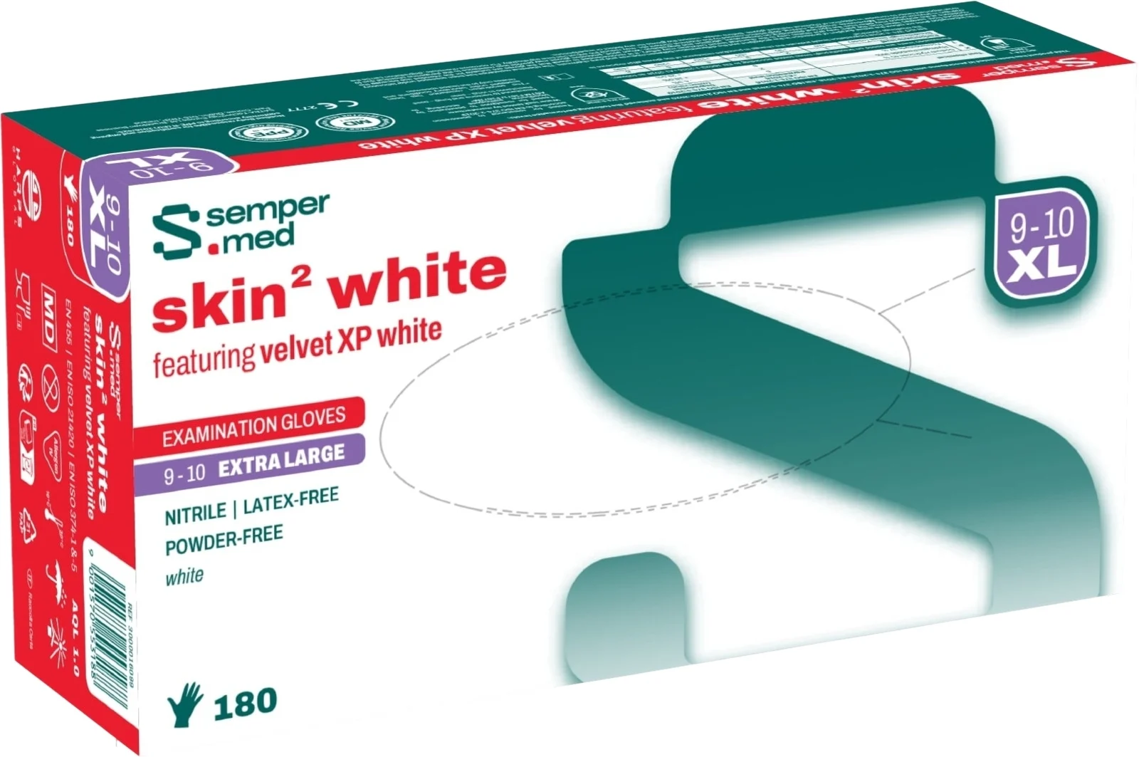 SEMPERMED Skin2 XL white 180 pièces