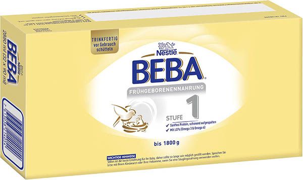 BEBA Proche du prématuré Stu 1 Prêt à boire 32 x 90ml BEBA Proche du prématuré Stu 1 Prêt à boire 32 x 90ml