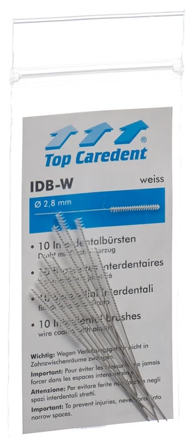 TOP CAREDENT IDB-W Interdentalbürste Weiss 10 Stück