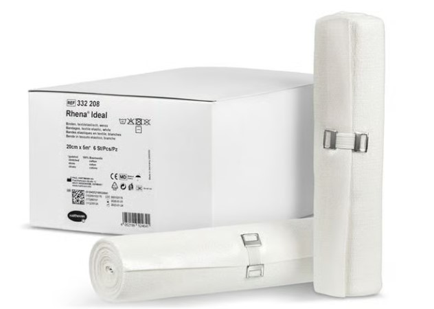 RHENA Ideal Bande élastique 20cmx5m blanc 6 pièces