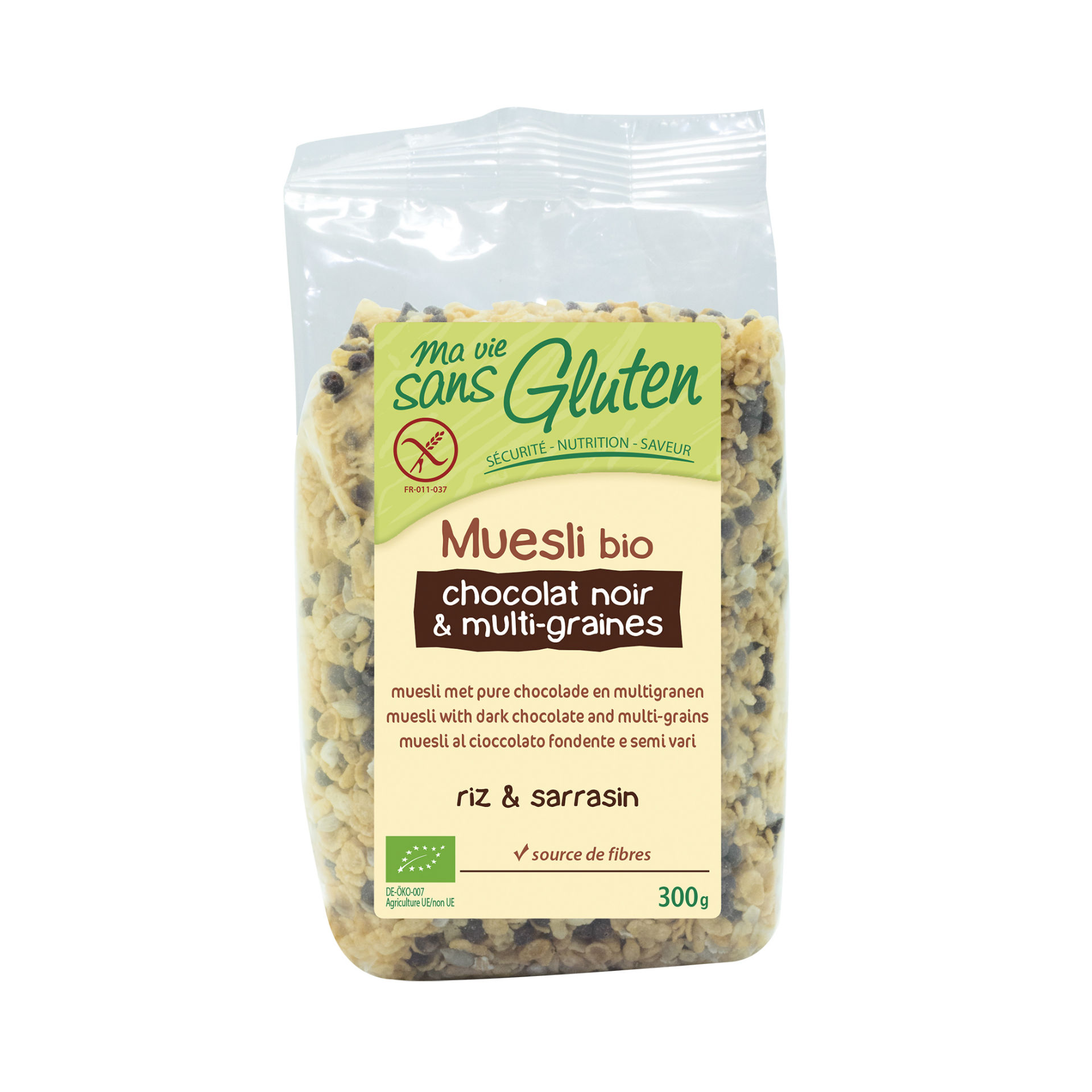 MA VIE S GLUT Muesli chocolat noir multigrains 300g