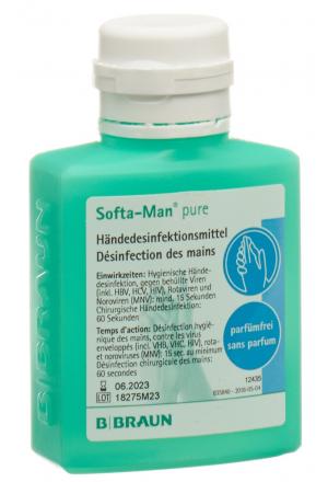 Désinfectant pour les mains Softa-Man pure, à base d'alcool, sans parfum 100 ml