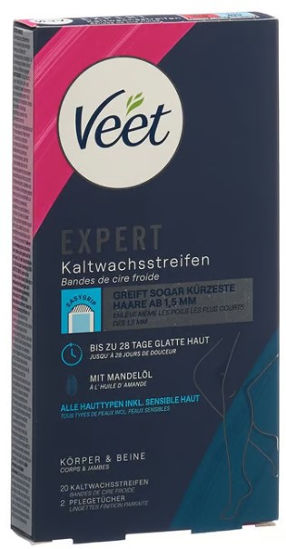 VEET EXPERT bandes de cire froide corps&jambes 20 pièces