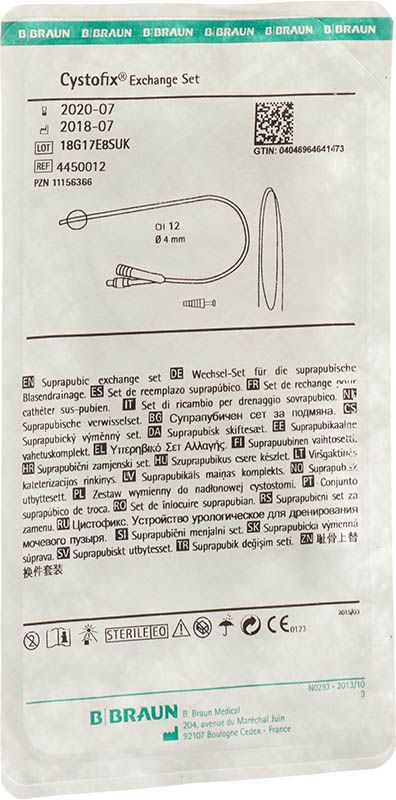Kit de changement de ballonnet Cystofix CH12 40cm droit avec fil-guide