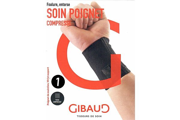 GIBAUD bracelet de soutien Gr1 13-15cm noir GIBAUD bracelet de soutien Gr1 13-15cm noir