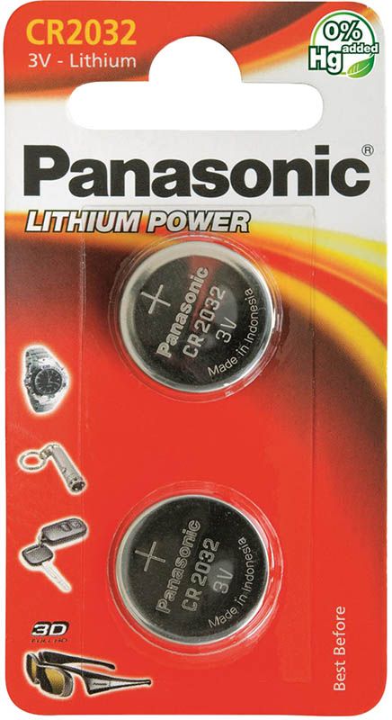 Panasonic Piles bouton CR2032 2 pièces