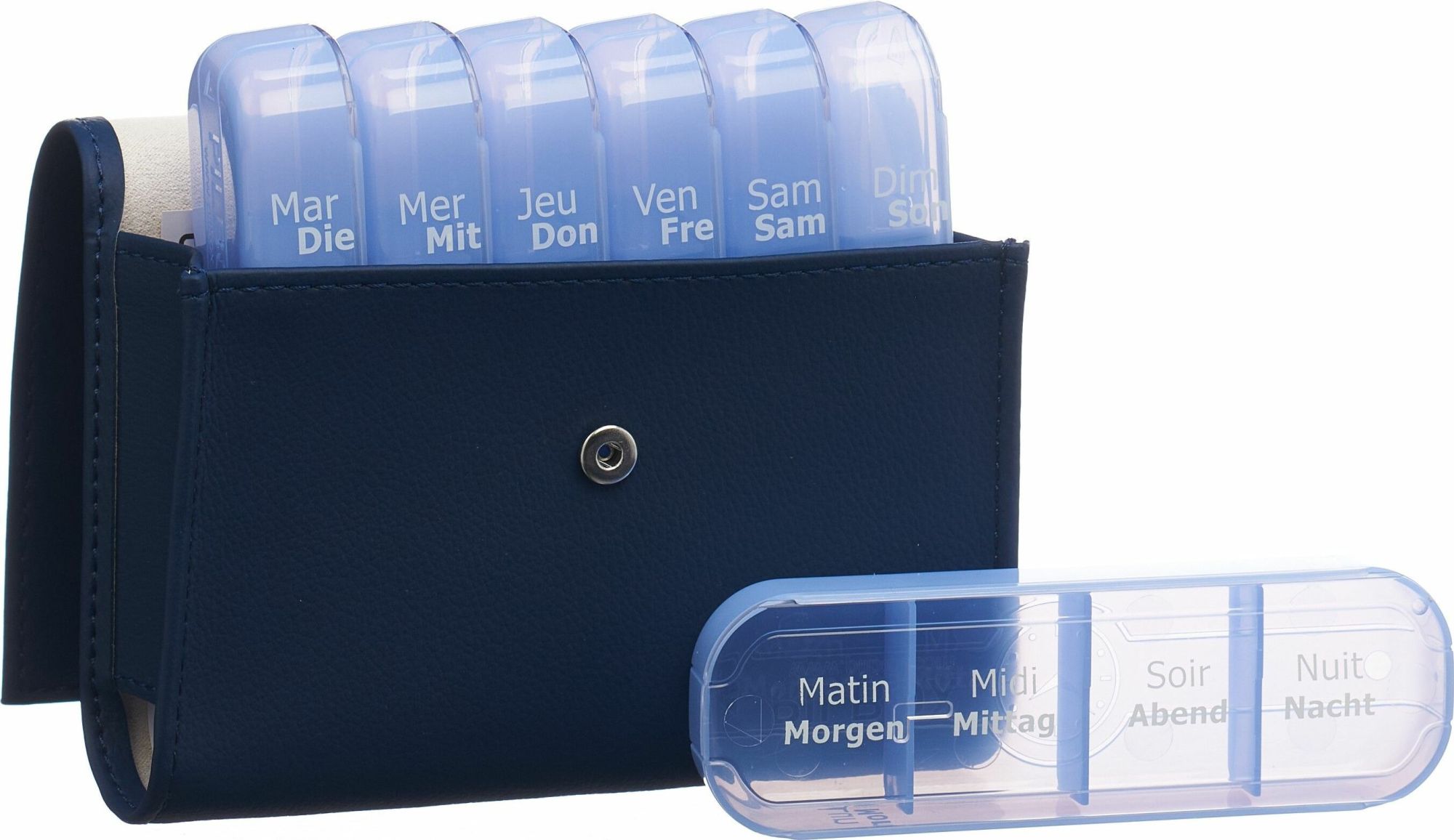 PILBOX Maxi Distributeur de médicaments 7 jours DE/FR Navy Blue PILBOX Maxi Distributeur de médicaments 7 jours DE/FR Navy Blue
