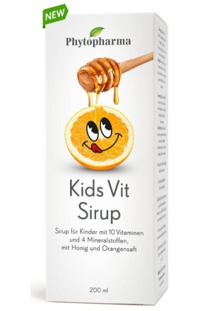 Phytopharma Kids-Vit sirop bouteille en verre 200ml Phytopharma Kids-Vit sirop bouteille en verre 200ml