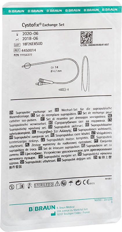 Kit de changement de ballonnet Cystofix CH14 40cm droit avec fil-guide