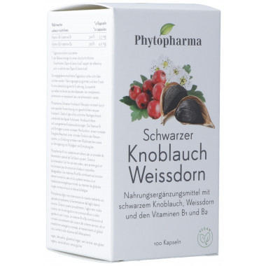 Phytopharma gélules d'ail noir et d'aubépine 100 gélules Phytopharma gélules d'ail noir et d'aubépine 100 gélules