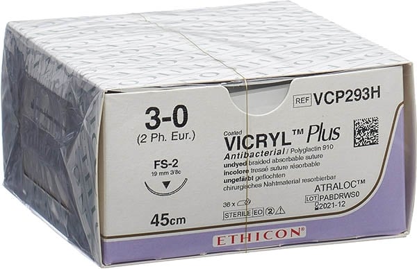 VICRYL RAPID 45cm non teinté 3-0 FS-2 36 pcs.