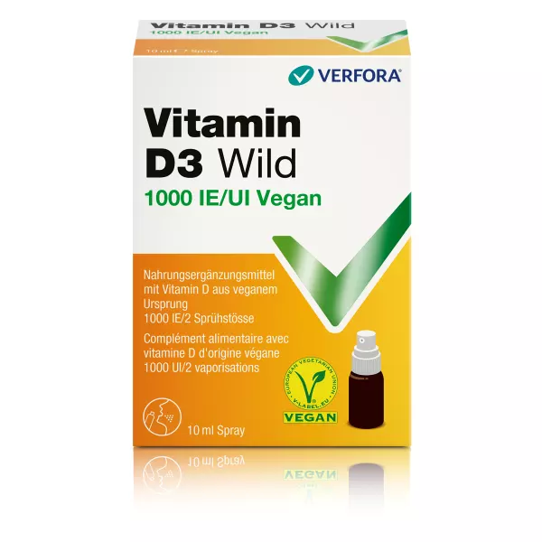 Vitamine D3 Wild Spray 1000 IE vegan 10ml Vitamine D3 Wild Spray 1000 IE vegan 10ml