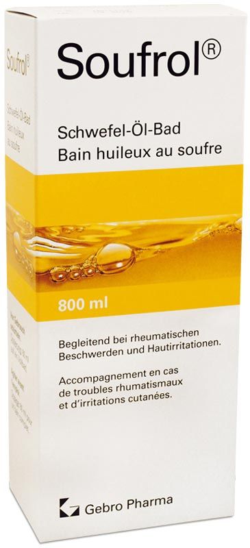 Bain d'huile soufrée Soufrol Fl 800ml Bain d'huile soufrée Soufrol Fl 800ml