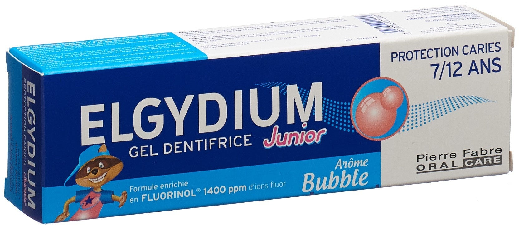 Dentifrice Elgydium Junior Bubble 7-12 ans 50ml