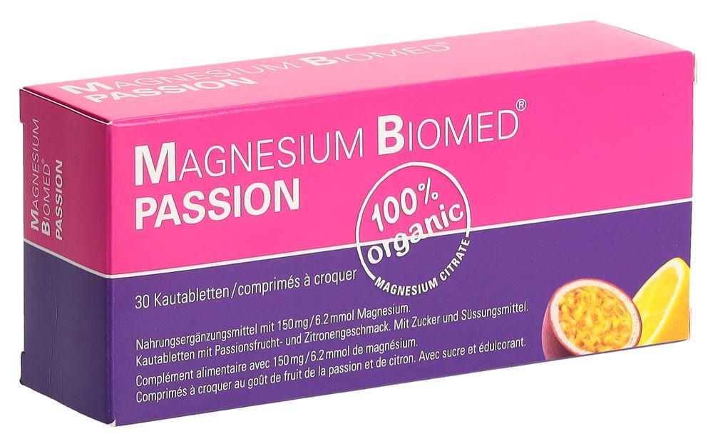 Magnesium Biomed comprimés à mâcher Passion 30 pièces Magnesium Biomed comprimés à mâcher Passion 30 pièces