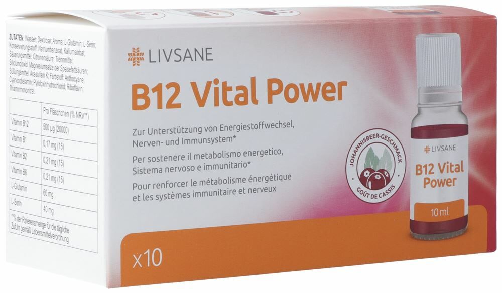 Livsane B12 Vital Power ampoules (10x10ml) Livsane B12 Vital Power ampoules (10x10ml)