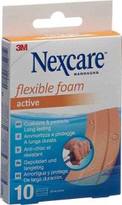 3M Nexcare Pansements Flexible Foam Active Bands 6x10cm 10 pièces 3M Nexcare Pansements Flexible Foam Active Bands 6x10cm 10 pièces