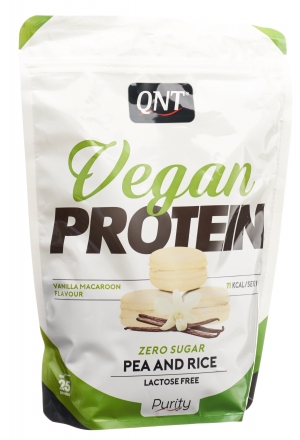QNT Vegan Protein Zero Sugar-Lactose Free Vanilla Macaron Btl 500g