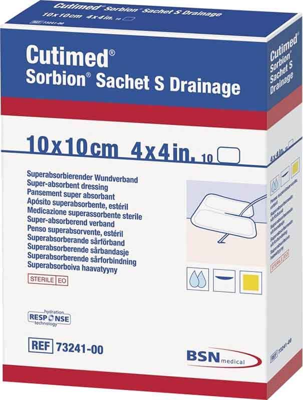 Cutimed Sorbion Sachet S Drainage 10x10cm 10 pièces