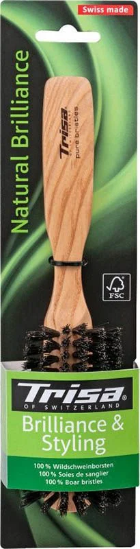 Brosse à cheveux Trisa Natural Brilliance demi-ronde