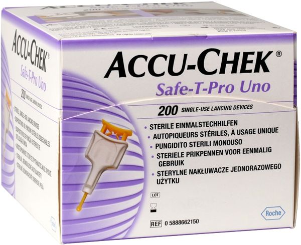 Accu-Chek Safe-T Pro Uno autopiqueur à usage unique 200 pièces