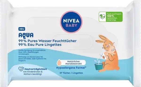 Lingettes humides NIVEA BABY AQUA Btl 57 pièces Lingettes humides NIVEA BABY AQUA Btl 57 pièces
