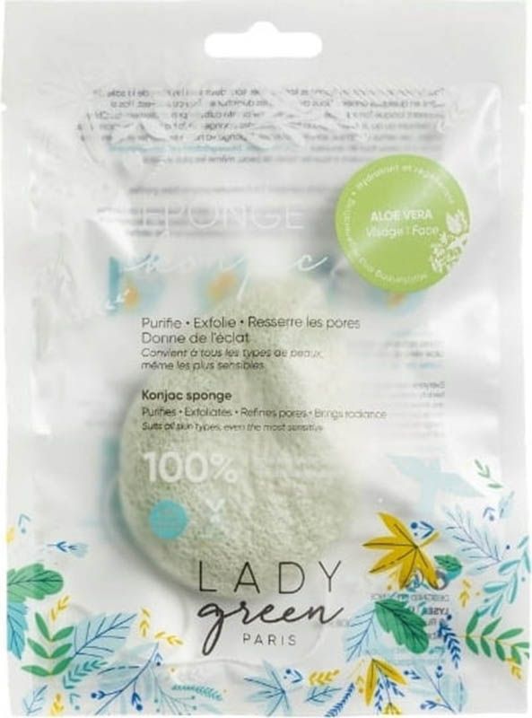 LADY GREEN Éponge Konjac pour le visage Aloe Vera