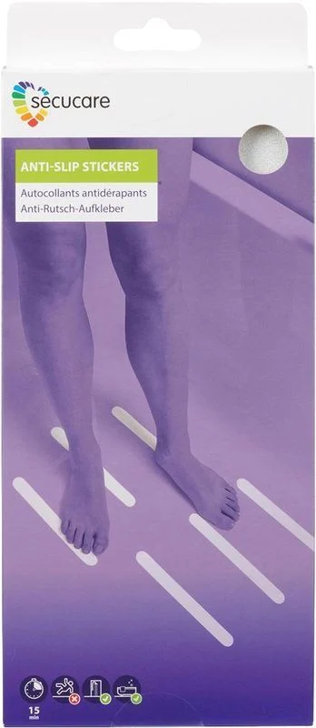 SECUCARE Anti-Slip Stickers 24.5x2.5cm Stre 12 pièces
