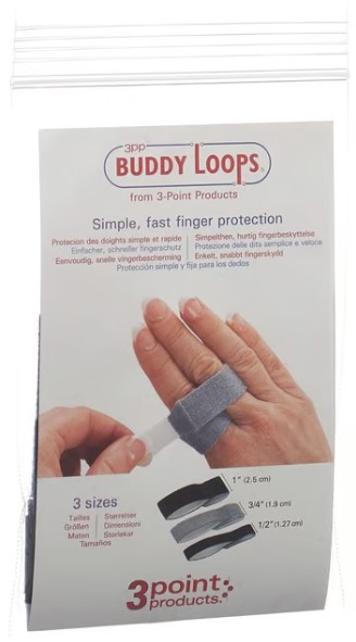3PP Buddy Loops 1" 2.50cm large noir 5 pièces