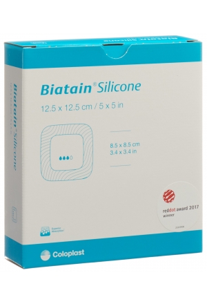 Pansement mousse Biatain Silicone 12.5x12.5cm auto-adhésif 10 pièces