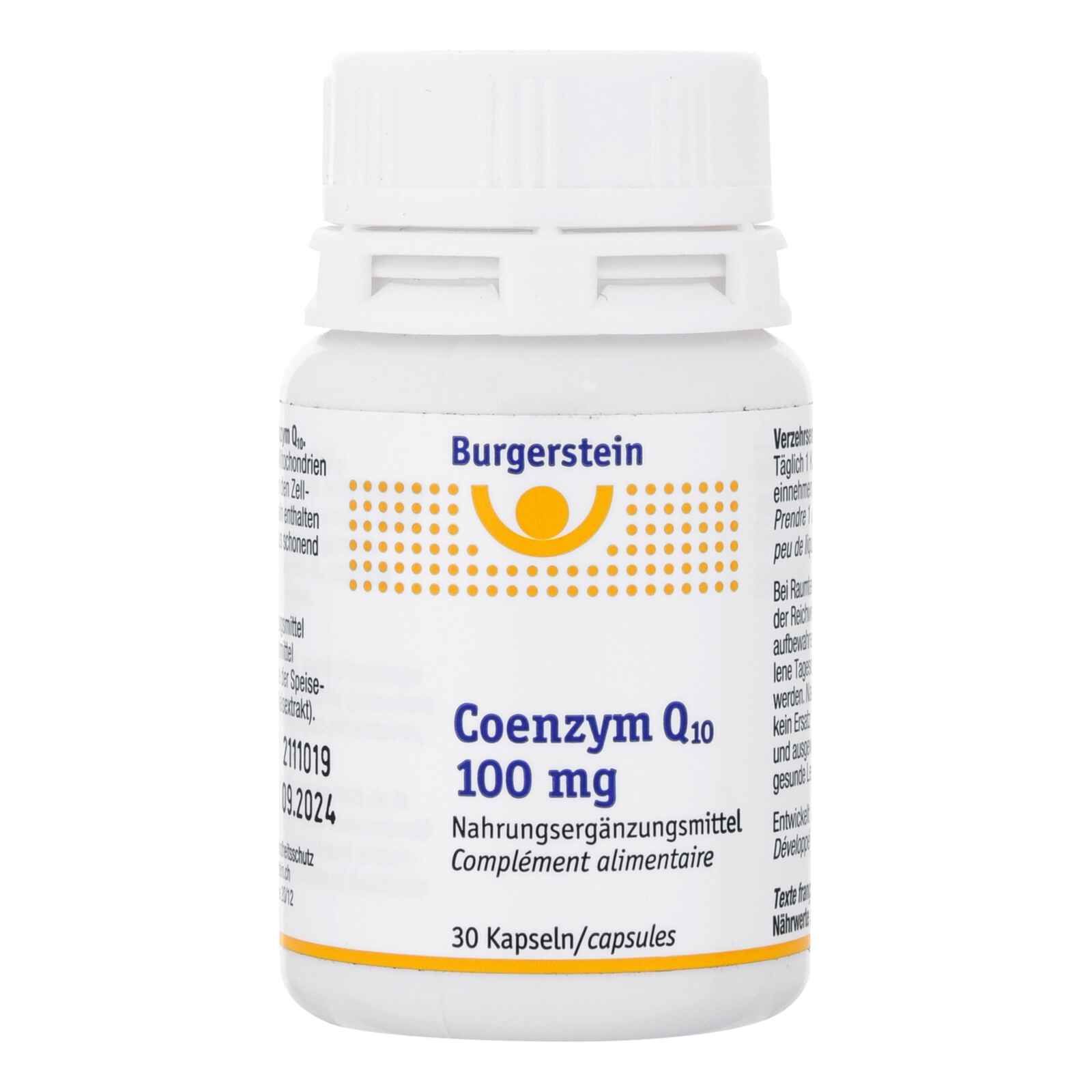 BURGERSTEIN Coenzyme Q10 en gélules 100mg 30 pièces BURGERSTEIN Coenzyme Q10 en gélules 100mg 30 pièces