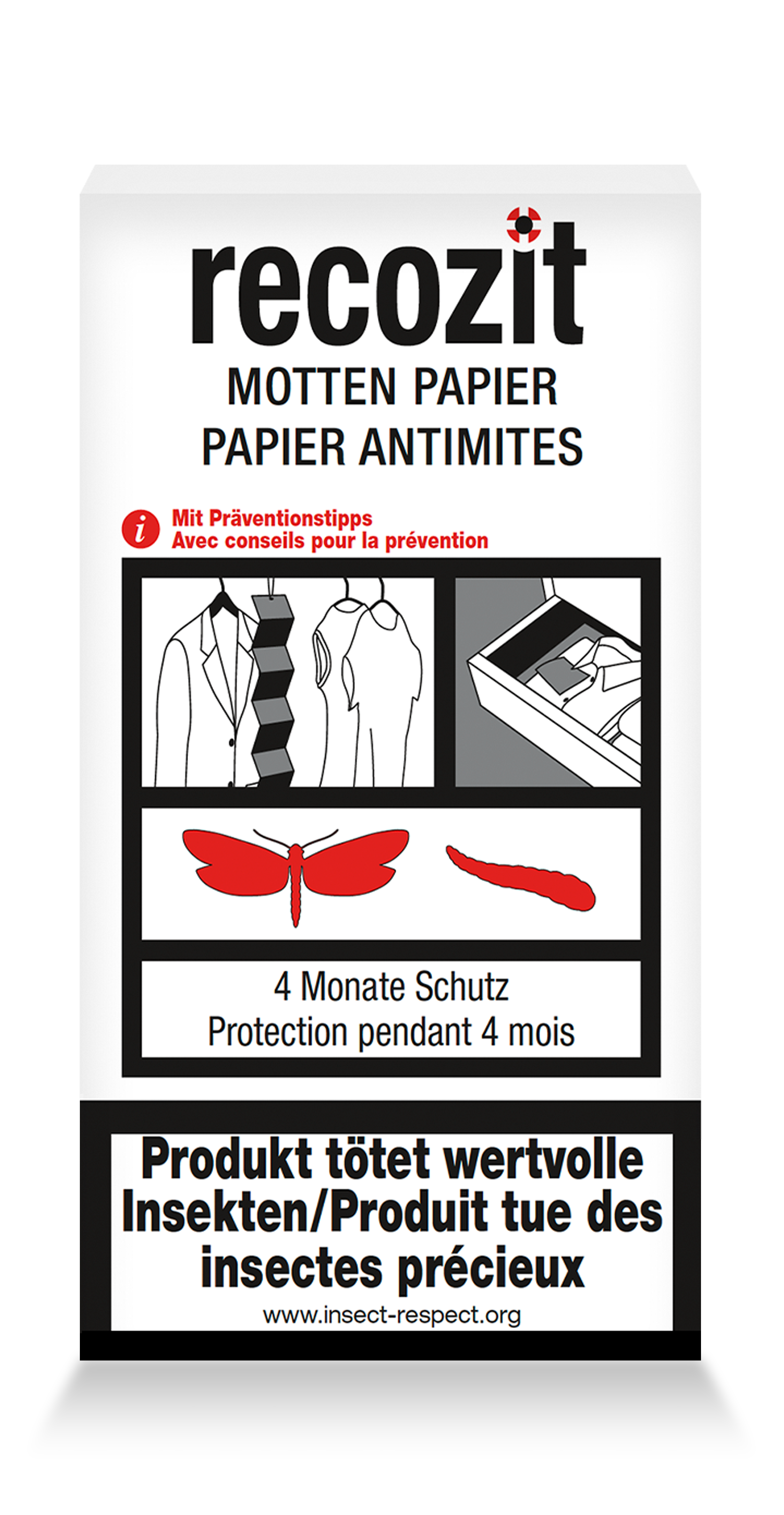RECOZIT Papier antimites 2 x 10 pièces RECOZIT Papier antimites 2 x 10 pièces