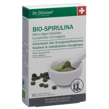 Dr. Dünner PhytoWorld Bio Spiruline vie active comprimés NL 80 pièces Dr. Dünner PhytoWorld Bio Spiruline vie active comprimés NL 80 pièces
