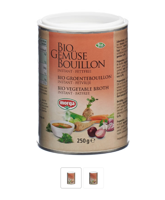 MORGA Bouillon de légumes sans graisse échantillons 50 pièces MORGA Bouillon de légumes sans graisse échantillons 50 pièces