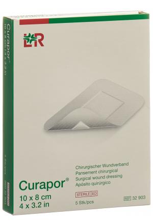 Pansement chirurgical Curapor 10x8cm stérile 5 pièces