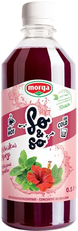 SO&SO Hibiscus-Menthe Concentré avec Stevia Fl 5dl