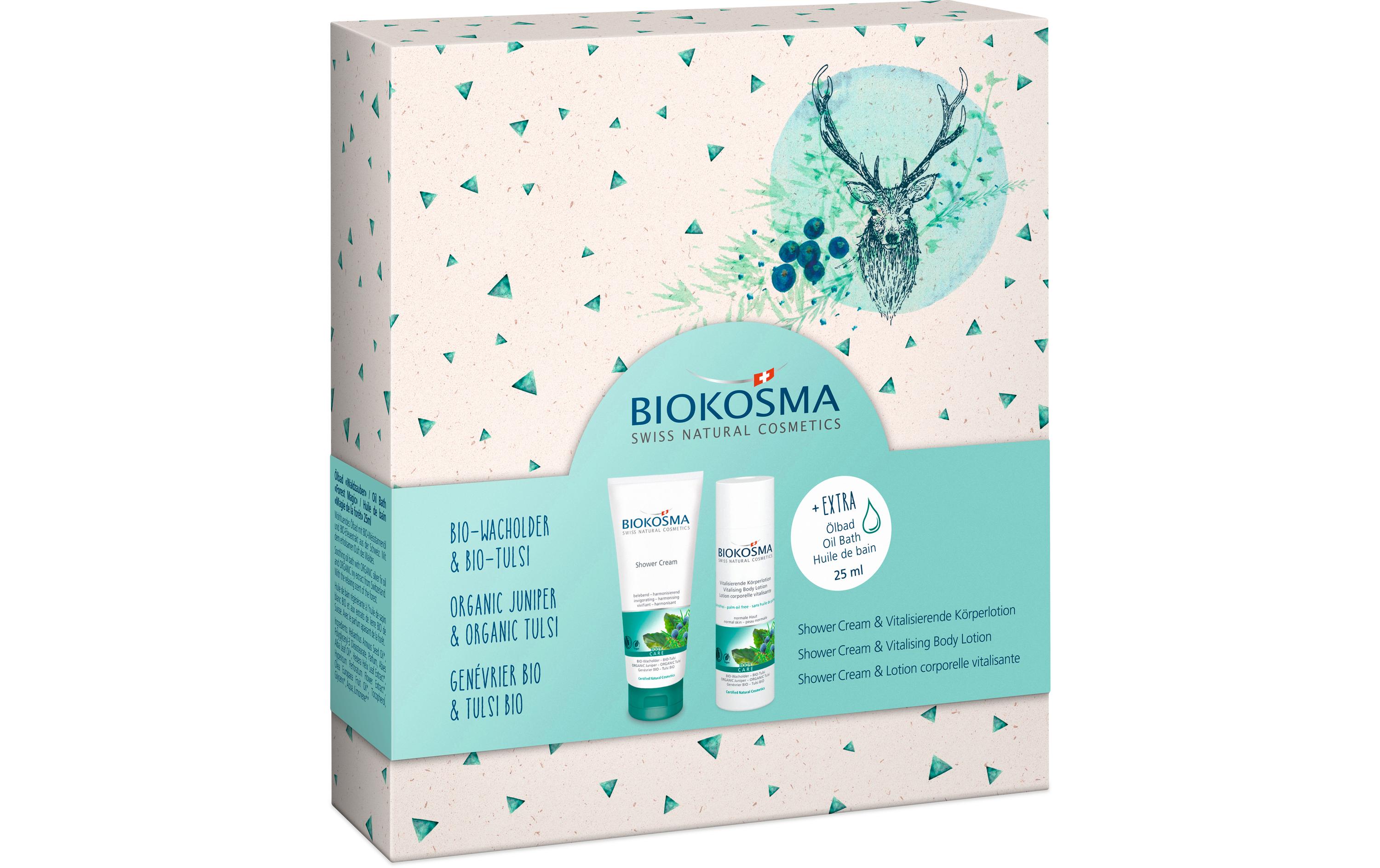Coffret cadeau BIOKOSMA 2022 Genévrier Tulsi 2x200ml