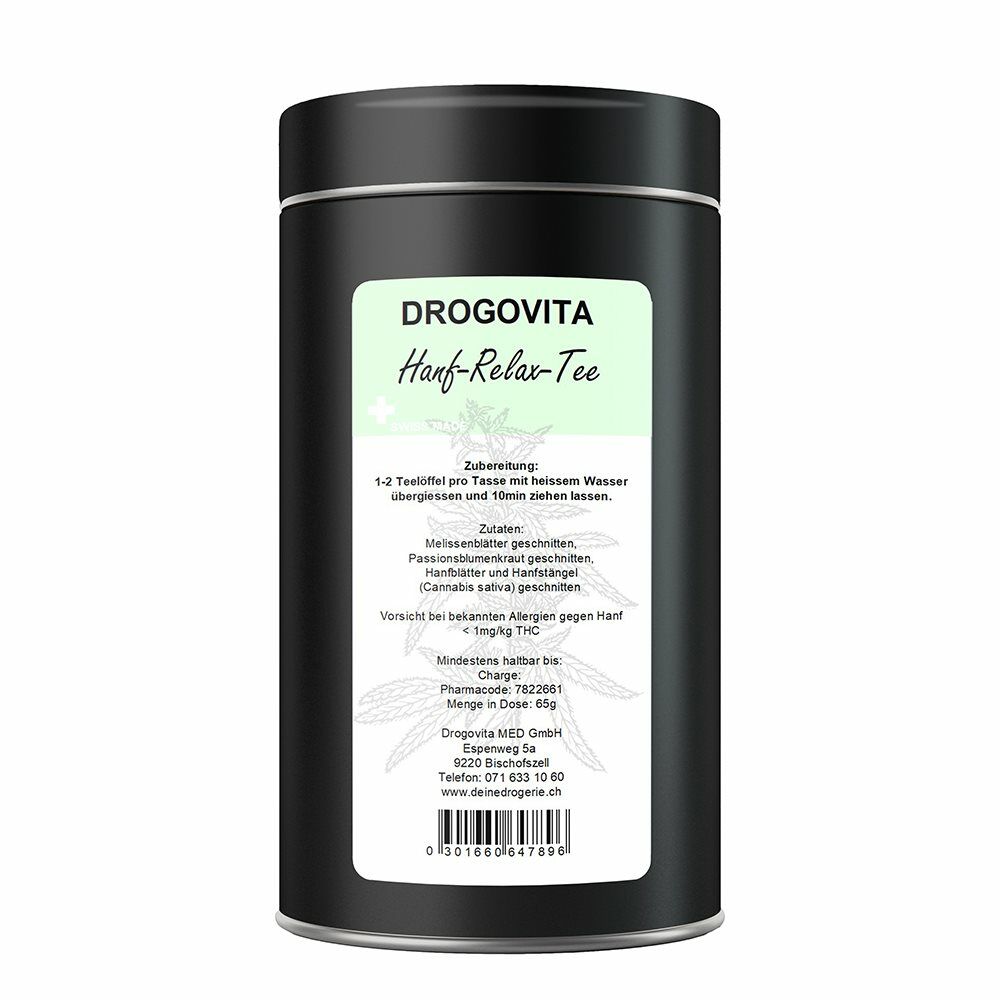DROGOVITA Tisane relaxante au chanvre Ds 65g DROGOVITA Tisane relaxante au chanvre Ds 65g