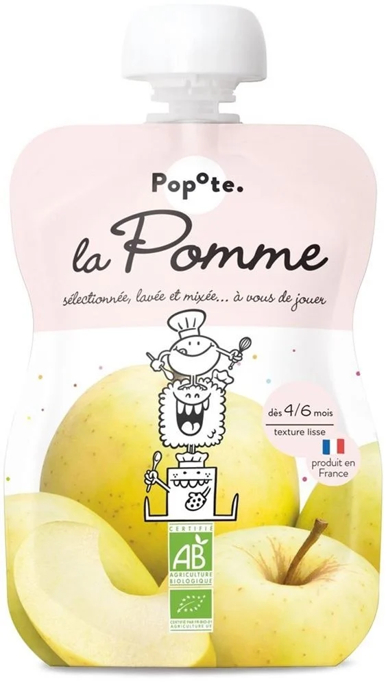 POPOTE Sachet souple Pomme bio 120 g